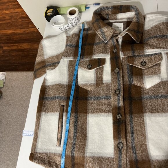 Anthropologie Avec Les Filles Plaid Brown & Cream Shacket Women's Size 3X - Picture 8 of 8